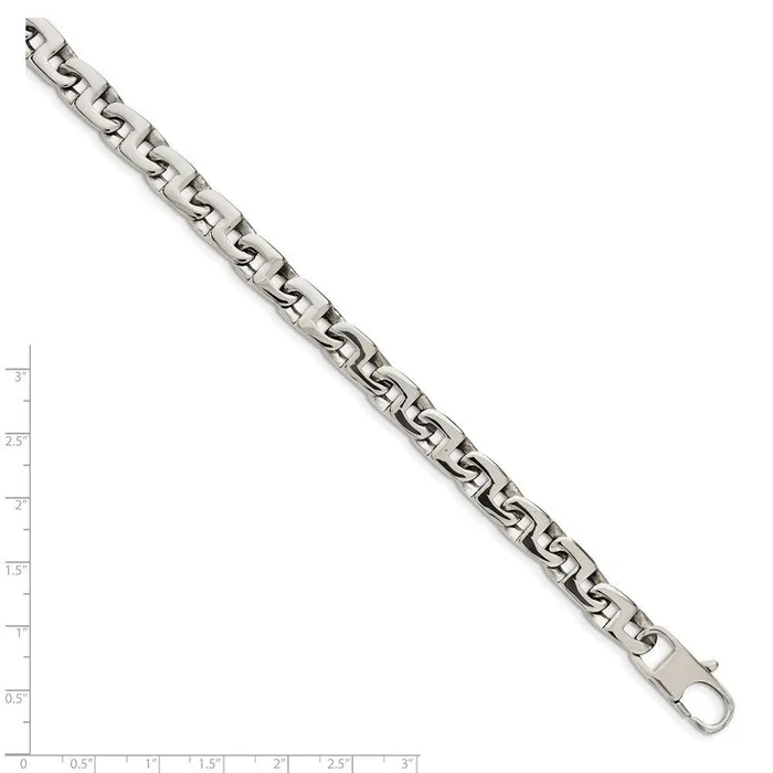 Stainless Steel Polished Fancy Squares Link Bracelet Chisel Bracelets Stainless Steel Polished Fancy Squares Link Bracelet Chisel Bracelets