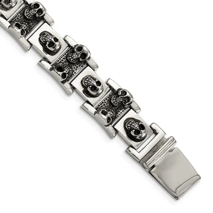 Stainless Steel Skull 825in Bracelet Chisel Bracelets
