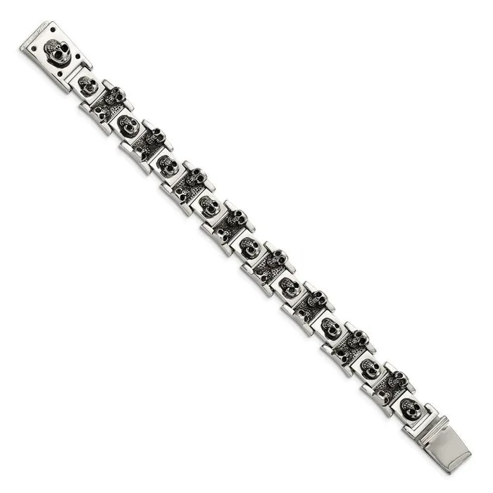 Stainless Steel Skull 825in Bracelet Chisel Bracelets