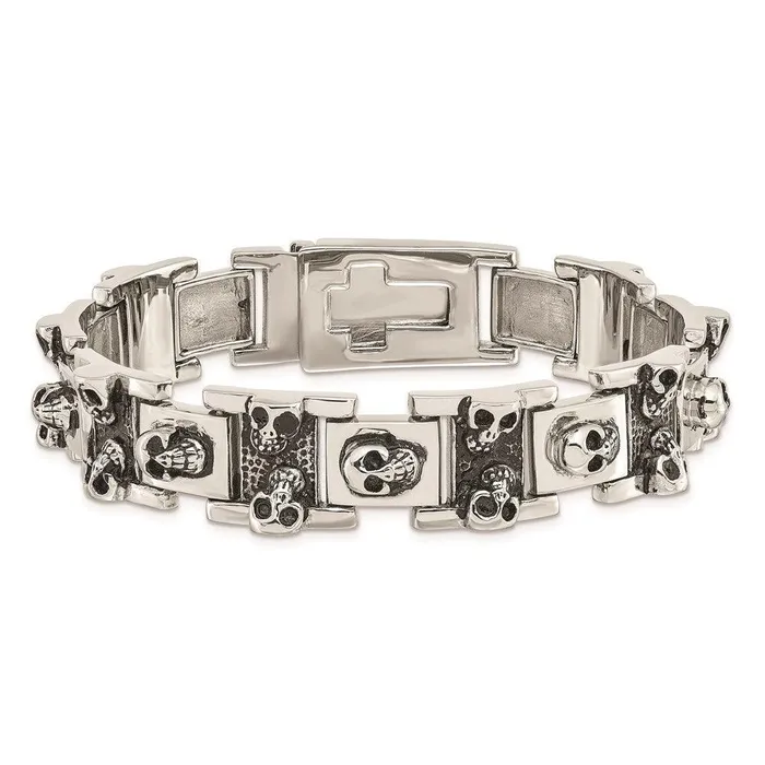 Stainless Steel Skull 825in Bracelet Chisel Bracelets