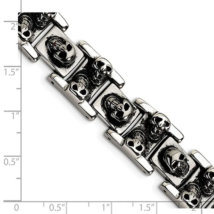 Stainless Steel Skull 825in Bracelet Chisel Bracelets