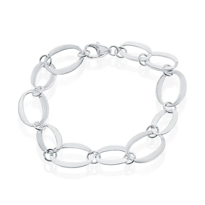 Sterling Silver Small and Large Oval Alternating Bracelet 8 Classic Bracelets Sterling Silver Small and Large Oval Alternating Bracelet 8 Classic Bracelets