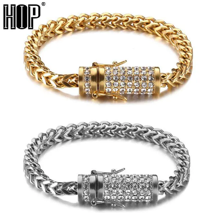 VVS Jewelry Bracelets GoldSilver Chain Bracelet With Blinged Out Clasp