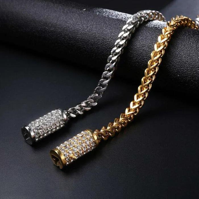VVS Jewelry Bracelets GoldSilver Chain Bracelet With Blinged Out Clasp