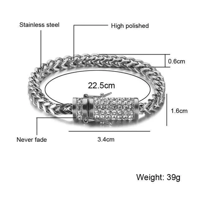 VVS Jewelry Bracelets GoldSilver Chain Bracelet With Blinged Out Clasp