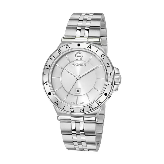 AIGNER Mens Trieste Silver Metal Bracelet Watch Aigner Bracelets