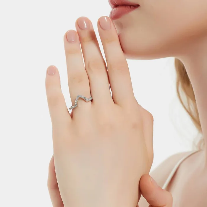 BERRICLE Rings Dome Halo CZ Ring Set in Sterling Silver