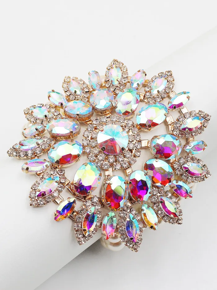 Bracelets 081022 Sparkling Flower Statement Evening Bracelet Bracelets 081022 Sparkling Flower Statement Evening Bracelet