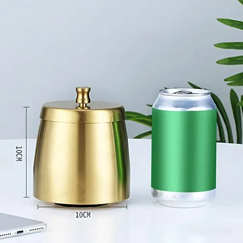 Bracelets CALANDIS Windproof Ashtray with Lid Stainless Steel Rainproof for Smoking Smokers Gold Dropshipped via Social Commerce Network