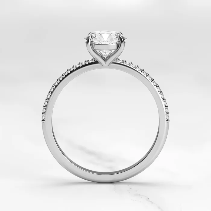 Capucinne Rings Round Half Pave Diamond Ring