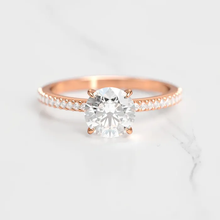 Capucinne Rings Round Half Pave Diamond Ring