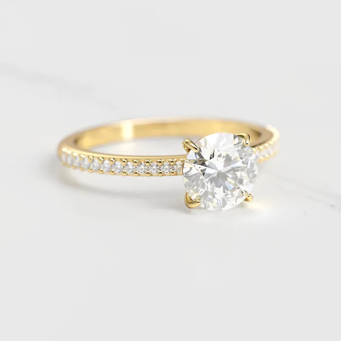 Capucinne Rings Round Half Pave Diamond Ring