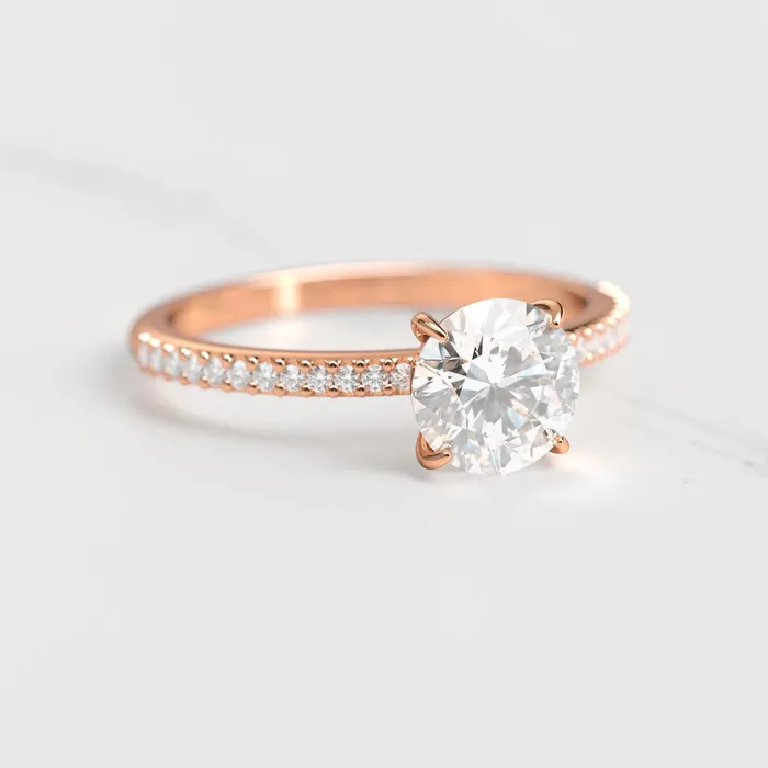 Capucinne Rings Round Half Pave Diamond Ring