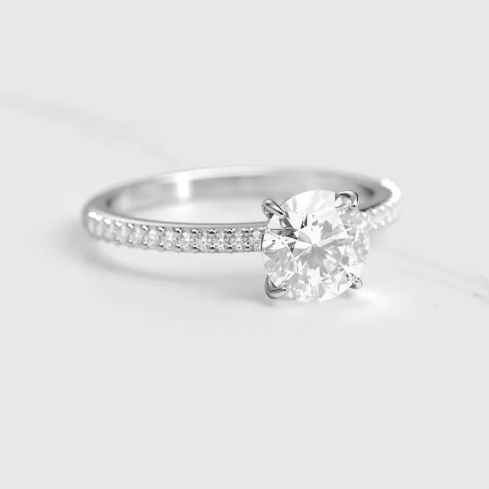 Capucinne Rings Round Half Pave Diamond Ring