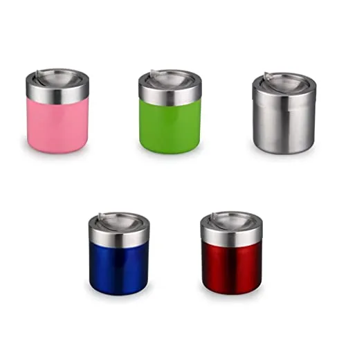 Dropshipped via Social Commerce Network Bracelets UJEAVETTE Stainless Steel Ashtray Desktop Mini Trash Can Stand Holder Ash Tray Pink