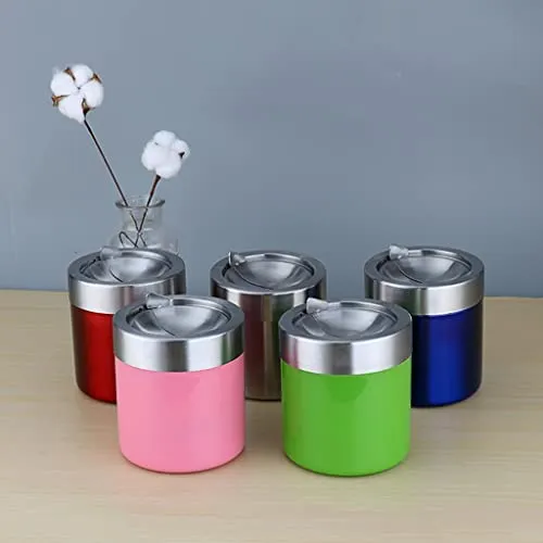 Dropshipped via Social Commerce Network Bracelets UJEAVETTE Stainless Steel Ashtray Desktop Mini Trash Can Stand Holder Ash Tray Pink