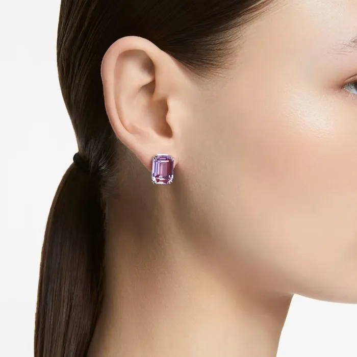 Earrings Swarovski Swarovski Millenia Stud Earrings Octagon cut Purple Rhodium plated ONE SIZE