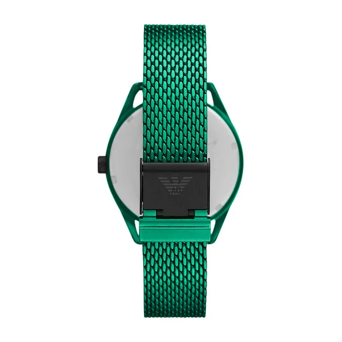 Emporio Armani Bracelets Emporio Armani Green Alnminium Mesh Bracelet Mens Watch
