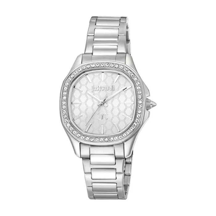 Just Cavalli Bracelets Just Cavalli Womens Silver Color Case Stainless Steel Metal Bracelet Watch Just Cavalli Bracelets Just Cavalli Womens Silver Color Case Stainless Steel Metal Bracelet Watch