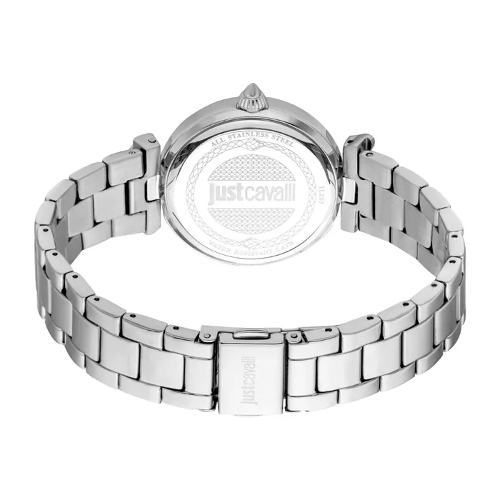 Just Cavalli Womens Silver ColorWatch With Light Pink MOP Dial And Stainless Steel Metal Bracelet Just Cavalli Bracelets