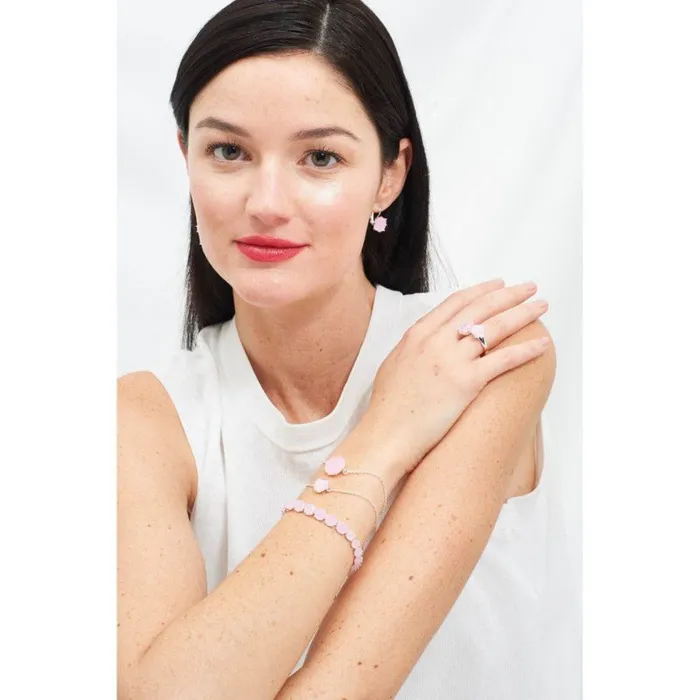 Les Nereides1 Pink Heart Stone La Diamantine Thin BraceletOne Size Les Nereides Bracelets Les Nereides1 Pink Heart Stone La Diamantine Thin BraceletOne Size Les Nereides Bracelets