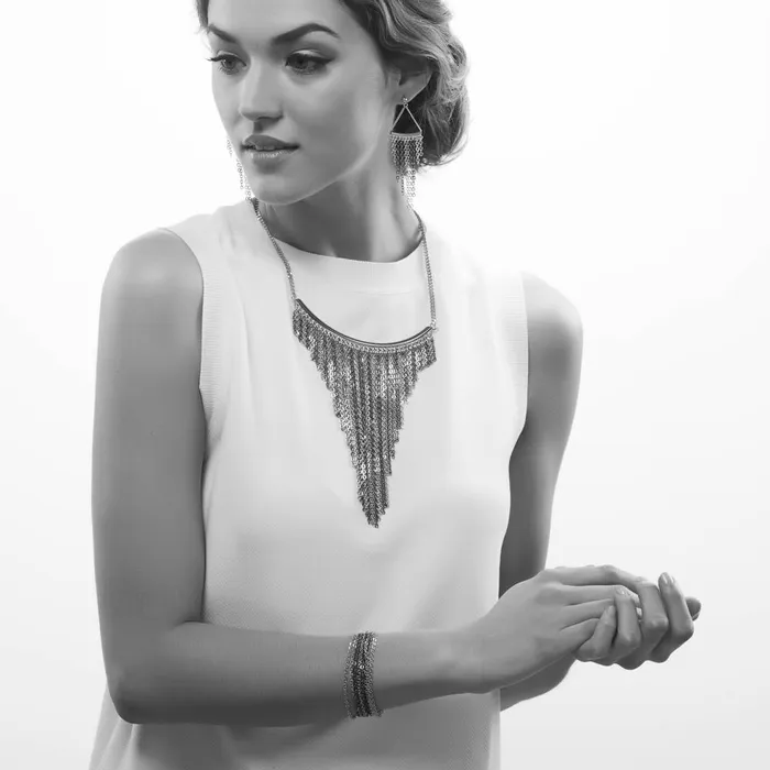 Necklaces Fringe Statement Necklace in 2Tone BERRICLE