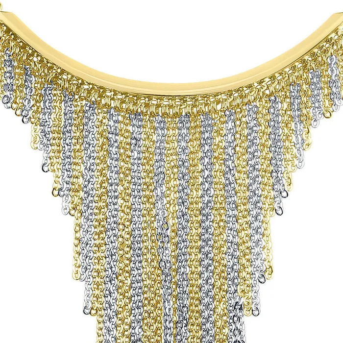 Necklaces Fringe Statement Necklace in 2Tone BERRICLE