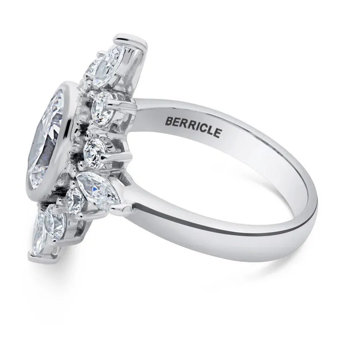 Rings BERRICLE Flower Art Deco CZ Ring in Sterling Silver