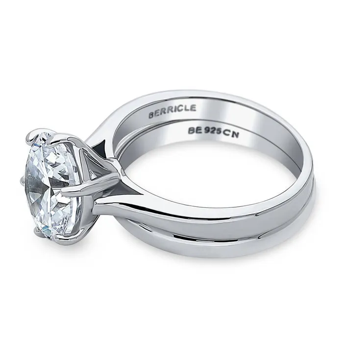 Rings BERRICLE Solitaire 38ct CZ Ring Set in Sterling Silver