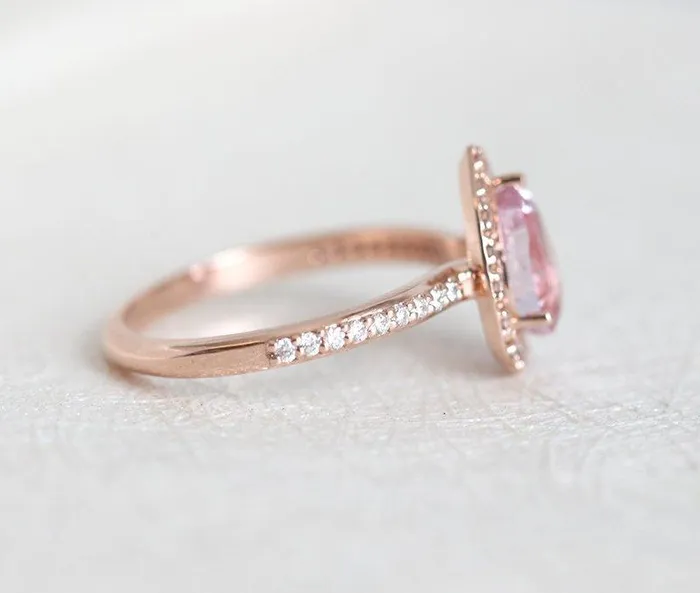 Rings Capucinne Andie Pear Sapphire Diamond Ring Ready to Ship