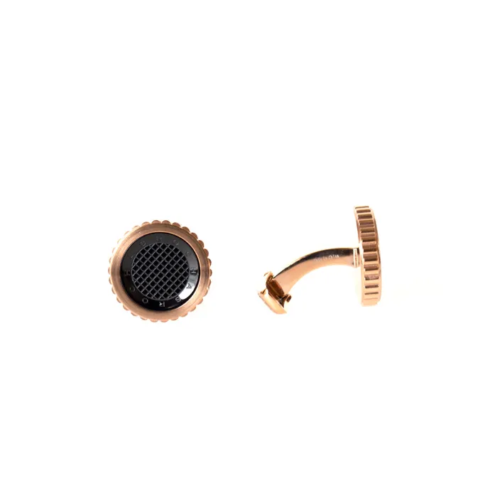 Rochas Bracelets Rochas Cufflinks Two Tone Rosegold With Stainless Steel Black Face