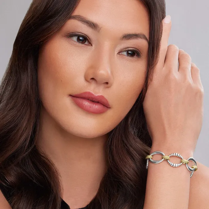 Signature Caviar TwoTone Link Bracelet Lagos Bracelets