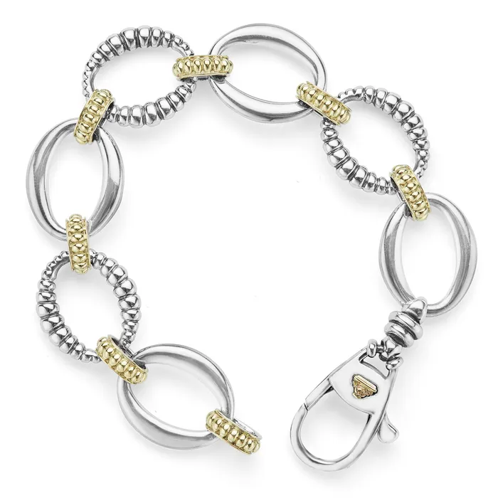 Signature Caviar TwoTone Link Bracelet Lagos Bracelets