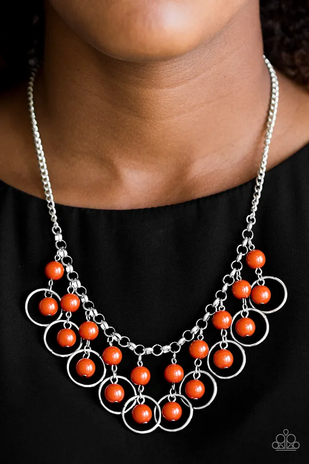All Eyes On U Jewelry Paparazzi Accessories Necklaces Paparazzi NecklaceReally Rococo Orange Paparazzi Necklace