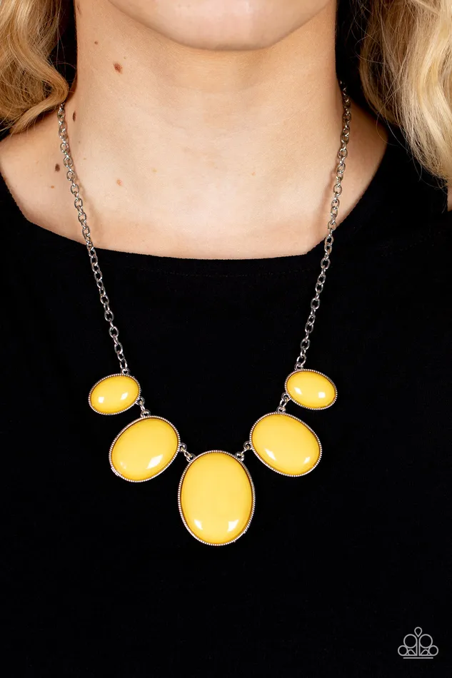 All Eyes On U Jewelry Paparazzi Accessories Necklaces Vivacious Vanity Yellow Paparazzi Necklace