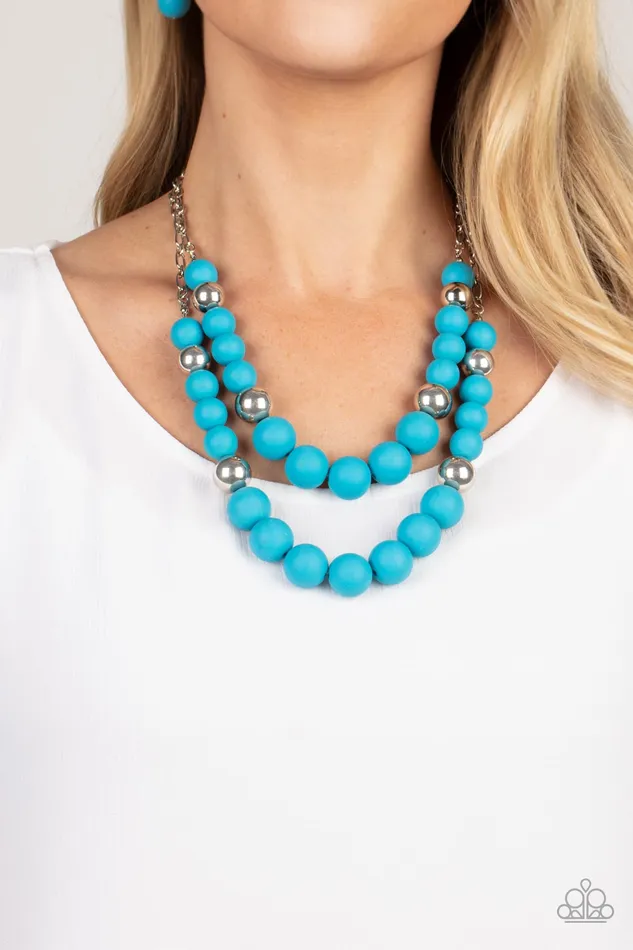 All Eyes On U Jewelry Paparazzi Accessories Necklaces Vivid Vanity Blue Paparazzi Necklace