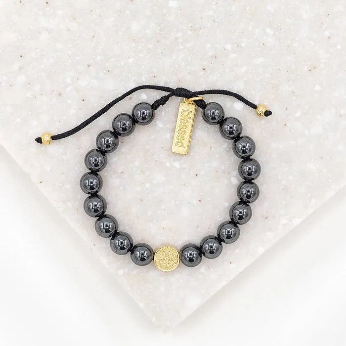 Bracelets My Saint My Hero Strength Hematite Power Bracelet