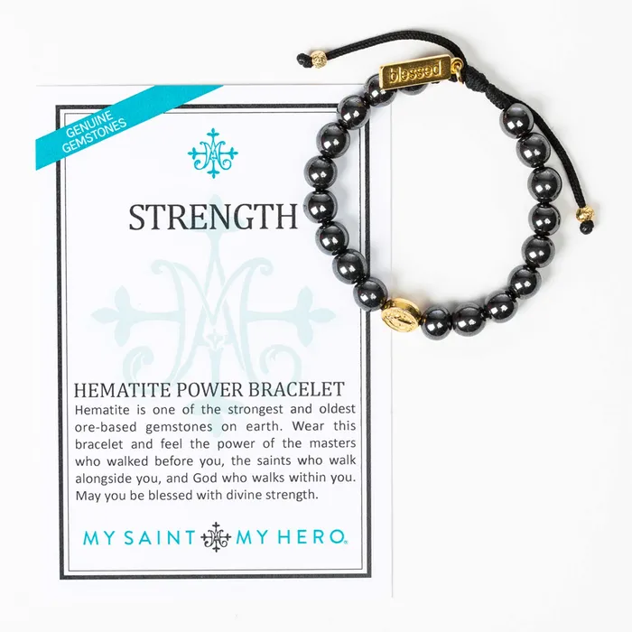 Bracelets My Saint My Hero Strength Hematite Power Bracelet
