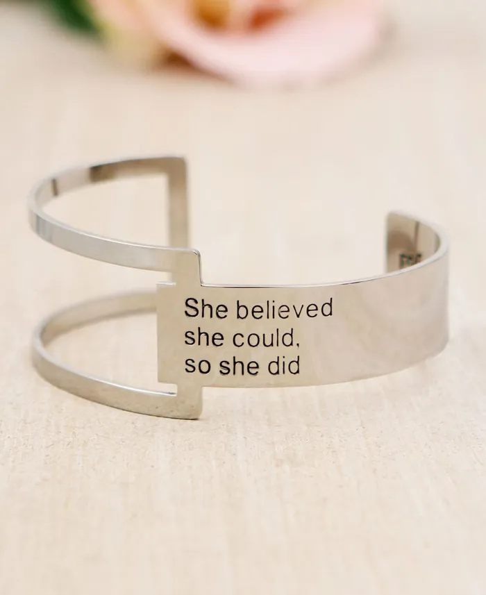 Buddha Groove Bracelets She Believed She Could So She Did Geometric Cuff Bracelet