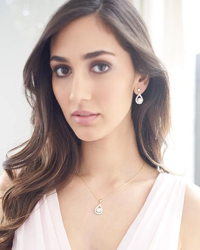 Earrings Elegance Pearl Bridesmaid Gift Set w Clip Earrings Dareth Colburn 