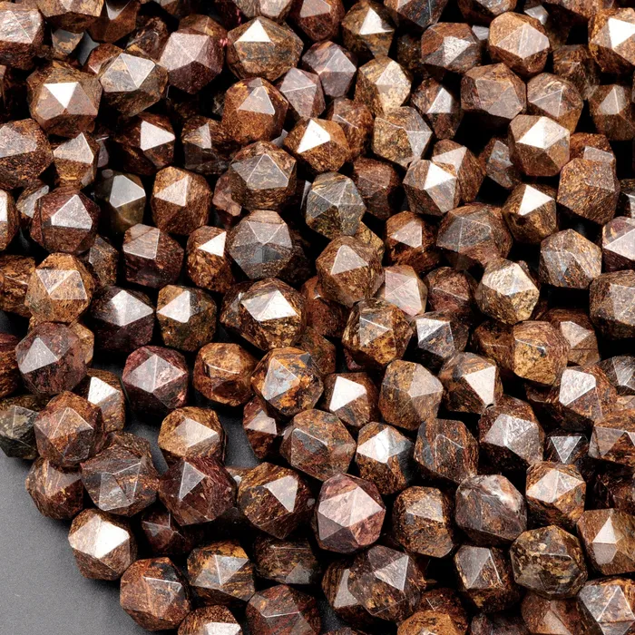 Earrings Intrinsic Trading Natural Bronzite Faceted Nugget Star Cut Rounded 8mm Nugget 10mm Round Nugget 12mm Geometric Cut Beads Strand
