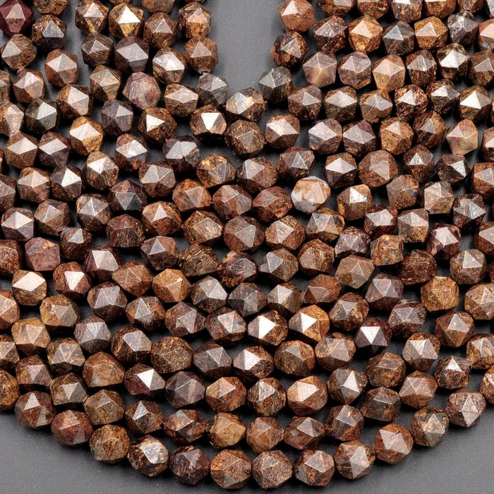 Earrings Intrinsic Trading Natural Bronzite Faceted Nugget Star Cut Rounded 8mm Nugget 10mm Round Nugget 12mm Geometric Cut Beads Strand