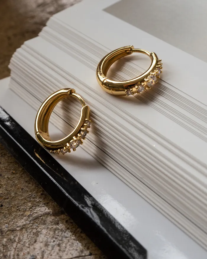 Earrings Luv Aj Stone Geneva Hoops Gold Earrings Luv Aj Stone Geneva Hoops Gold