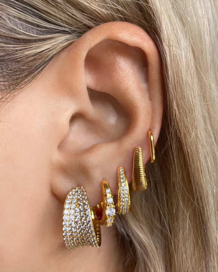 Earrings Luv Aj Stone Geneva Hoops Gold Earrings Luv Aj Stone Geneva Hoops Gold