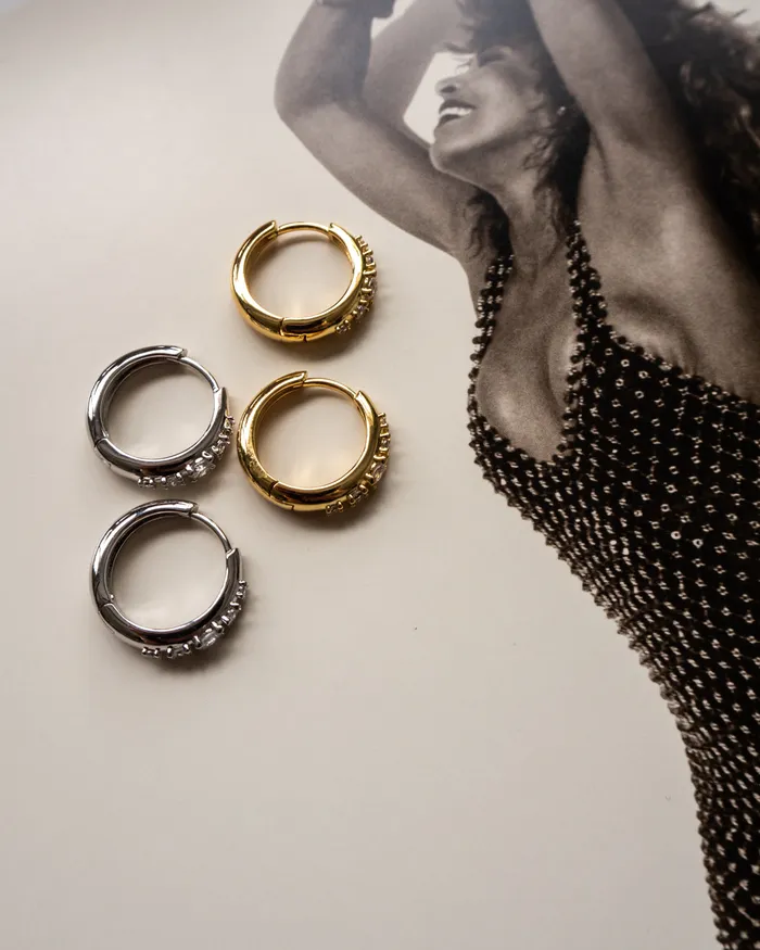 Earrings Luv Aj Stone Geneva Hoops Gold Earrings Luv Aj Stone Geneva Hoops Gold