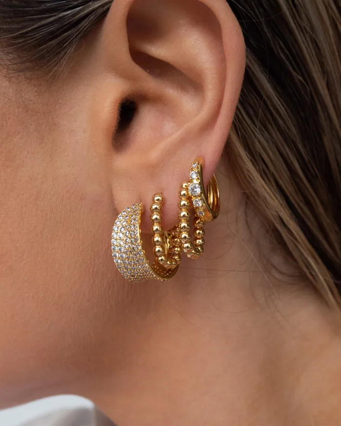 Earrings Luv Aj Stone Geneva Hoops Gold Earrings Luv Aj Stone Geneva Hoops Gold