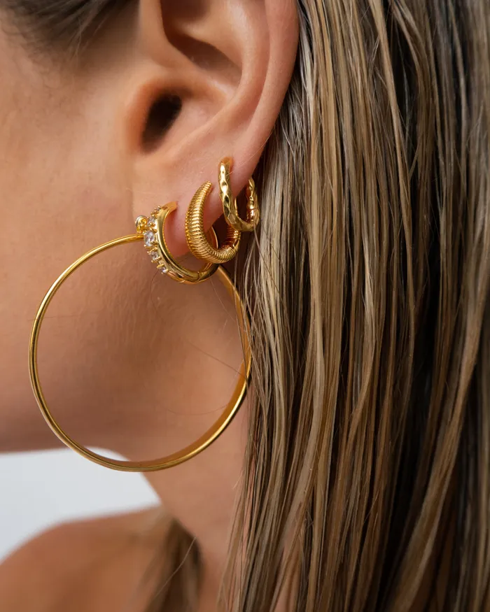 Earrings Luv Aj Stone Geneva Hoops Gold Earrings Luv Aj Stone Geneva Hoops Gold