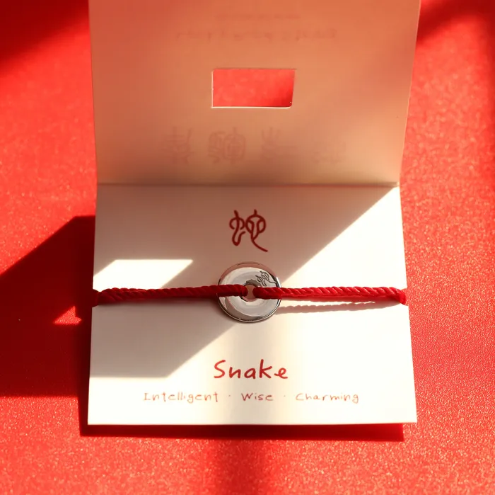 Loulourose Bracelets Lucky Red String Zodiac Coin Bracelet