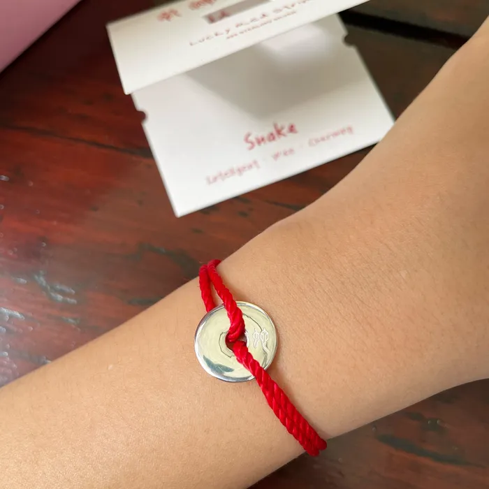 Loulourose Bracelets Lucky Red String Zodiac Coin Bracelet