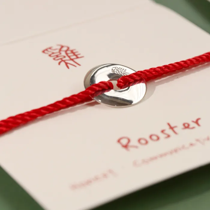 Loulourose Bracelets Lucky Red String Zodiac Coin Bracelet
